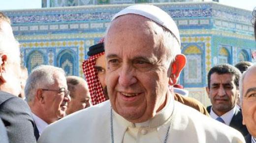 Papež František na Chrámové hoře v Jeruzalémě