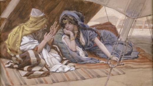 Abraham radí Sáře (Autor: James Jacques Joseph Tissot, asi 1896–1902)