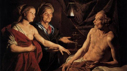 Sára přivádí Hagar k Abrahámovi. Autor: Matthias Stomer, 1637