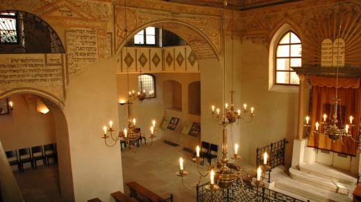 Interiér Synagogy maior v Boskovicích při pohledu shora