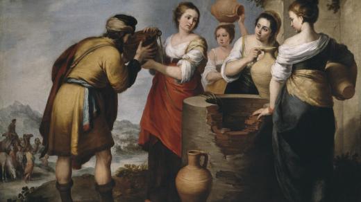Rebeka a Eliezer u studny. Autor: Bartolomé Esteban Murillo (kolem 1660)