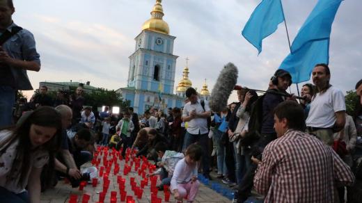 Akce v Kyjevě na podporu krymských Tatarů. Květen 2014