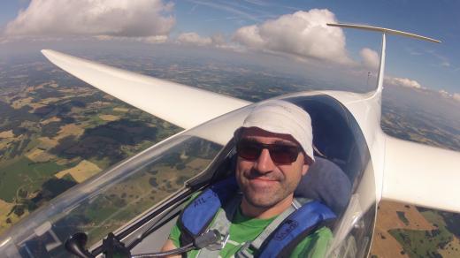 David Zouhar v kluzáku