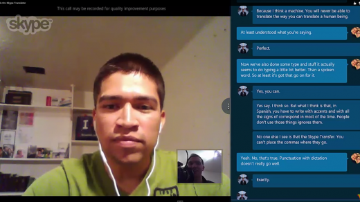 Screenshot z videa beta verze Skype Translatoru