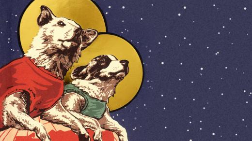 Obálka knihy Soviet Space Dogs spisovatelky Olesjy Turkiny