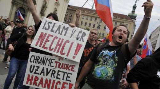 Demonstrace proti migrantům v Brně