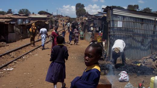 Slum Kibera v Nairobi  