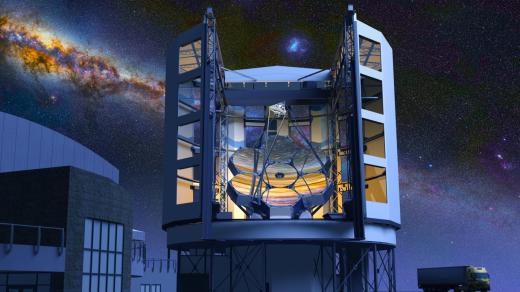 Budoucí Velký Magellanův teleskop (GMT) v představě výtvarníka