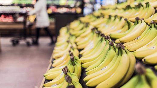 nakupování, supermarket, banány