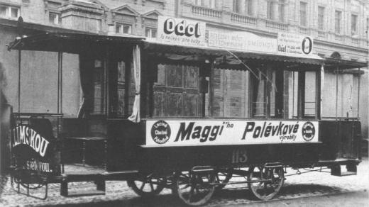 Praha, vůz koněspřežné dráhy č. 113 mezi lety 1891 a 1901 