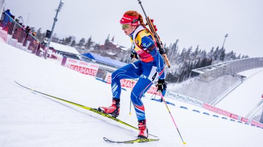 Česká biatlonistka Gabriela Soukalová ve stíhacím závodě na MS v Oslu
