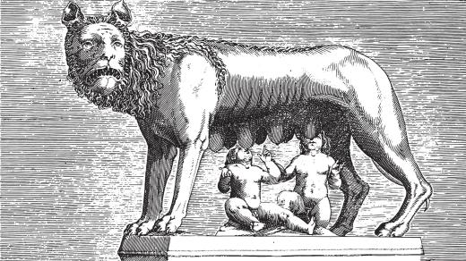 Romulus a Remus, které podle legendy zachránila vlčice