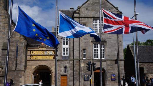 Vlajky, Skotsko, Velká Británie, referendum, brexit