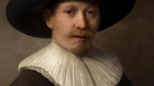 Ombraz je namalován v Rembrandtově stylu, jeho autorem je však počítačový systém