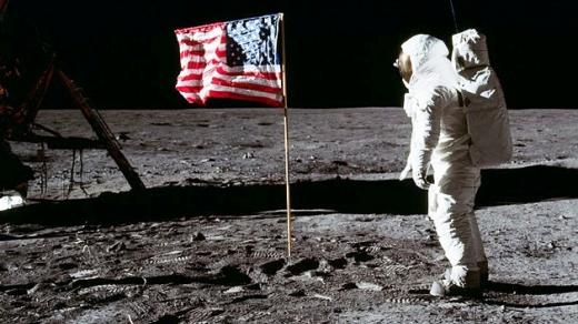 Astronaut Edwin  Aldrin na Měsíci