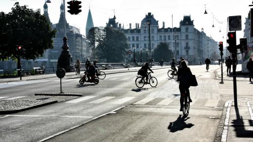 Kodaň - cyklistika - cyklista 