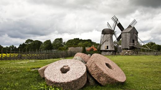 Větrné mlýny na ostrově Saaremaa