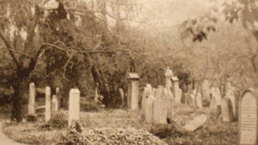 Starý židovský hřbitov v Praze-Libni v roce 1911