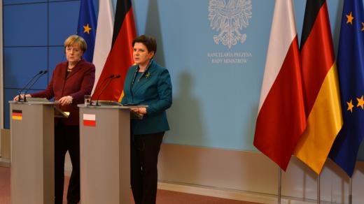 Angela Merkelová a Beata Szydlová ve Varšavě