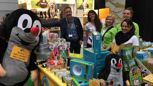 Andreas Trötsch a krteček na knižním veletrhu v Lipsku