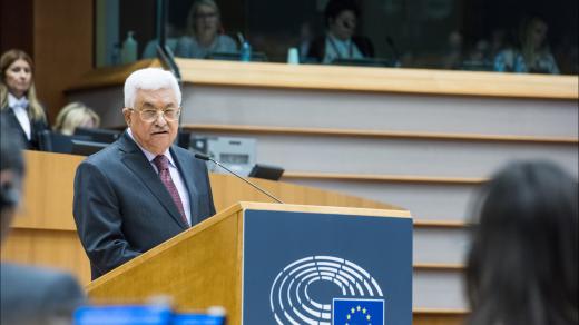 Palestinský prezident Mahmúd Abbás v Evropském parlamentu (23. ledna 2016)