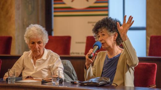 Dcery budovatelů a majitelů vily Tugendhat Ruth Guggenheim-Tugendha a Daniela Hammer-Tugendhat na festivalu Meeting Brno