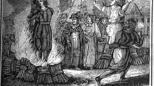 Upalování čarodějnice (ilustrace z 19. století)