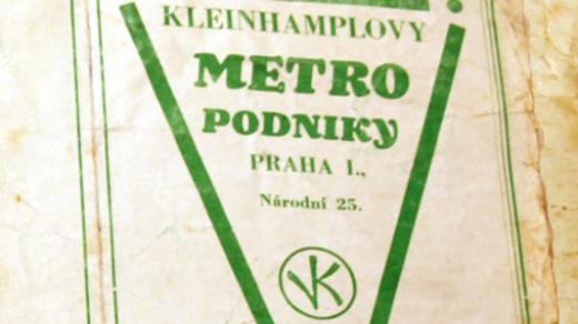 Kleinhamplovy Metro podniky; jídelní lístek z 13. října 1935 (dnes Palác Metro)