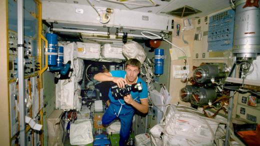 Sergej Krikaljov na Mezinárodní vesmírné stanici (ISS)