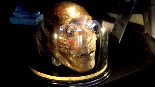 Hlava Jeremy Benthama, jejíž konzervace nevyšla tak, jak měla, je k vidění jen zřídka 