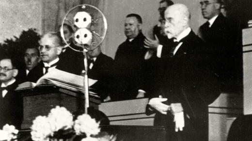 Poslední zvolení T. G. Masaryka prezidentem (Velká síň Rudolfina 24. května 1934)