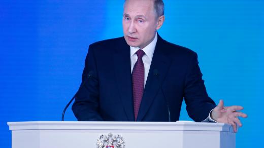 Vladimir Putin při poselství o stavu země