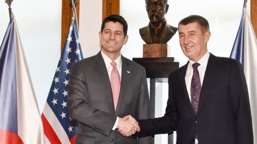Premiér v demisi Andrej Babiš se setkal s šéfem Sněmovny reprezentantů amerického Kongresu Paulem Ryanem