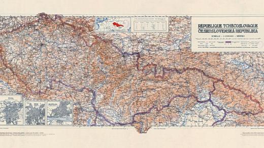 Mapa Československa v letech 1918 až 1938