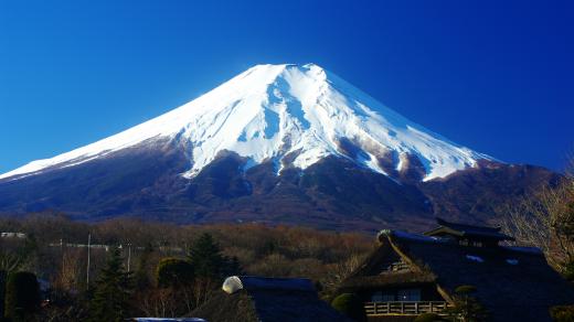 Nejvyšší hora Japonska Fudži v lednu 2008