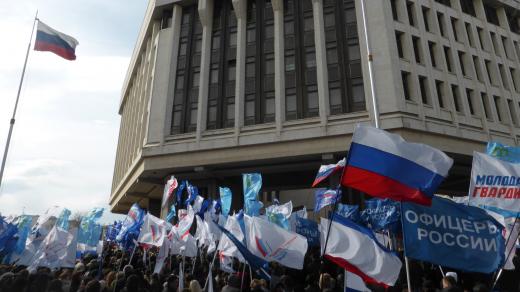 Proruská demonstrace na Krymu