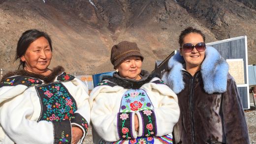 Inuitské ženy, inuité, půbodní obyvatelé Kanady