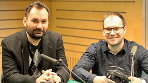 Petr Boháč ( vpravo) z Automotodromu a Jakub Mikšovský z Městského úřadu Šlapanice.