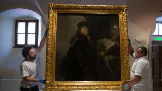 Učenec ve studovně, výstava Rembrandt: Portrét člověka