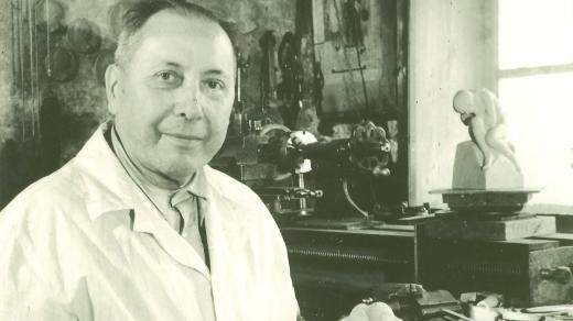 František Formánek ve svém ateliéru v České Třebové ke konci svého života