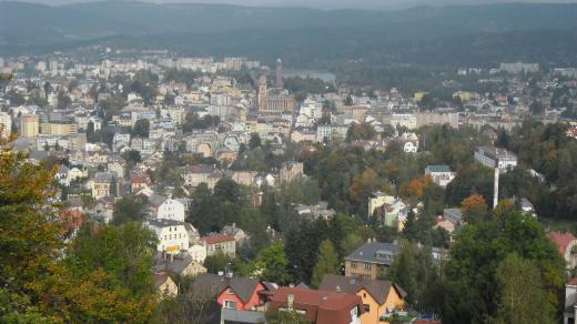 Pohled na Jablonec nad Nisou z Petřína