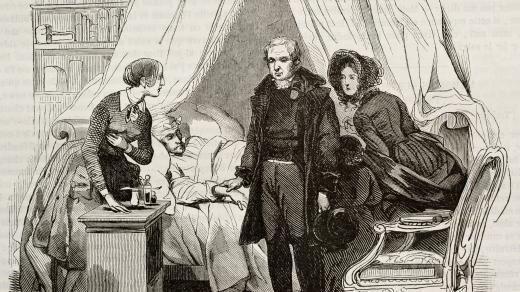 Lékař u pacienta v 19. století