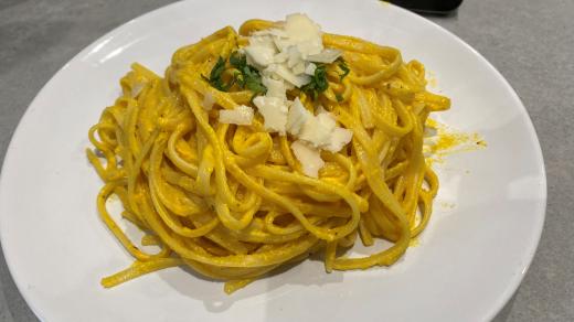 Vegetariánské spaghetti carbonara