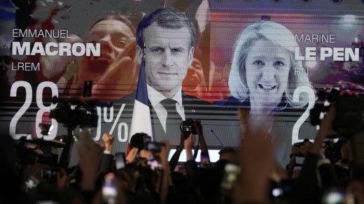 První kolo francouzských prezidentských voleb vyhrál dosavadní prezident Emmanuel Macron a Marine Le Penová