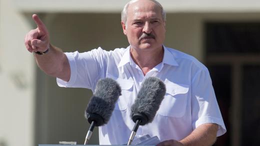 Běloruský prezident Alexandr Lukašenko při projevu v Minsku