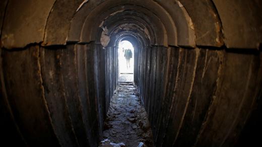 Tunel, který podle izraelské armády vedl přes hranice z Gazy do Izraele (archivní foto z ledna 2018)