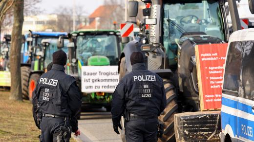 Protesty německých zemědělců v Chotěbuzi