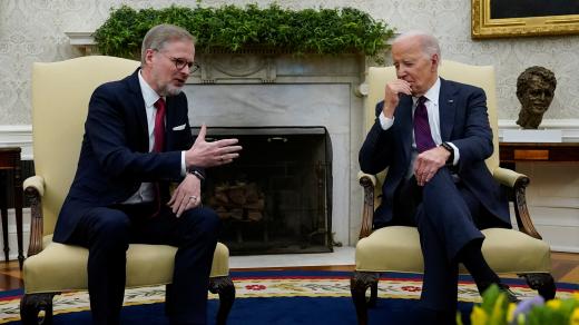 Český premiér Petr Fiala v Oválné pracovně Bílého domu hovořil s americkým prezidentem Joem Bidenem