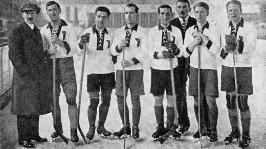 Tým bronzových medailistů ze světového šampionátu v Antverpách v roce 1920