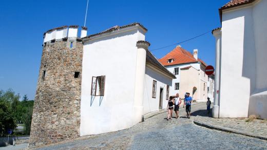 Místo, kde stávala Putimská brána v Písku